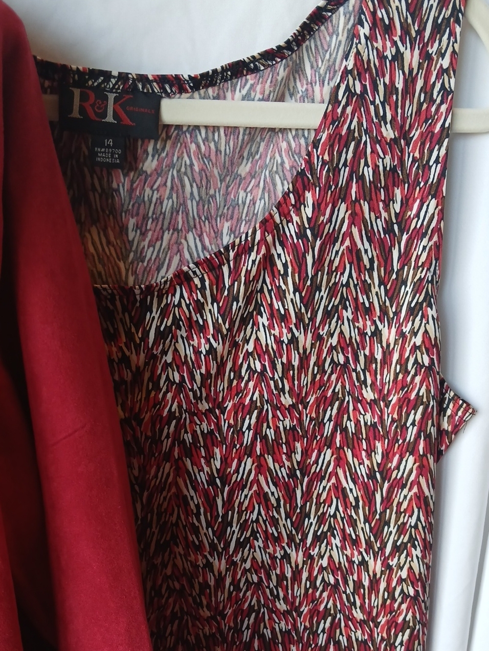 3pc Red Ruffle-Trim Women's Blazer by RK - Picture 4 of 6